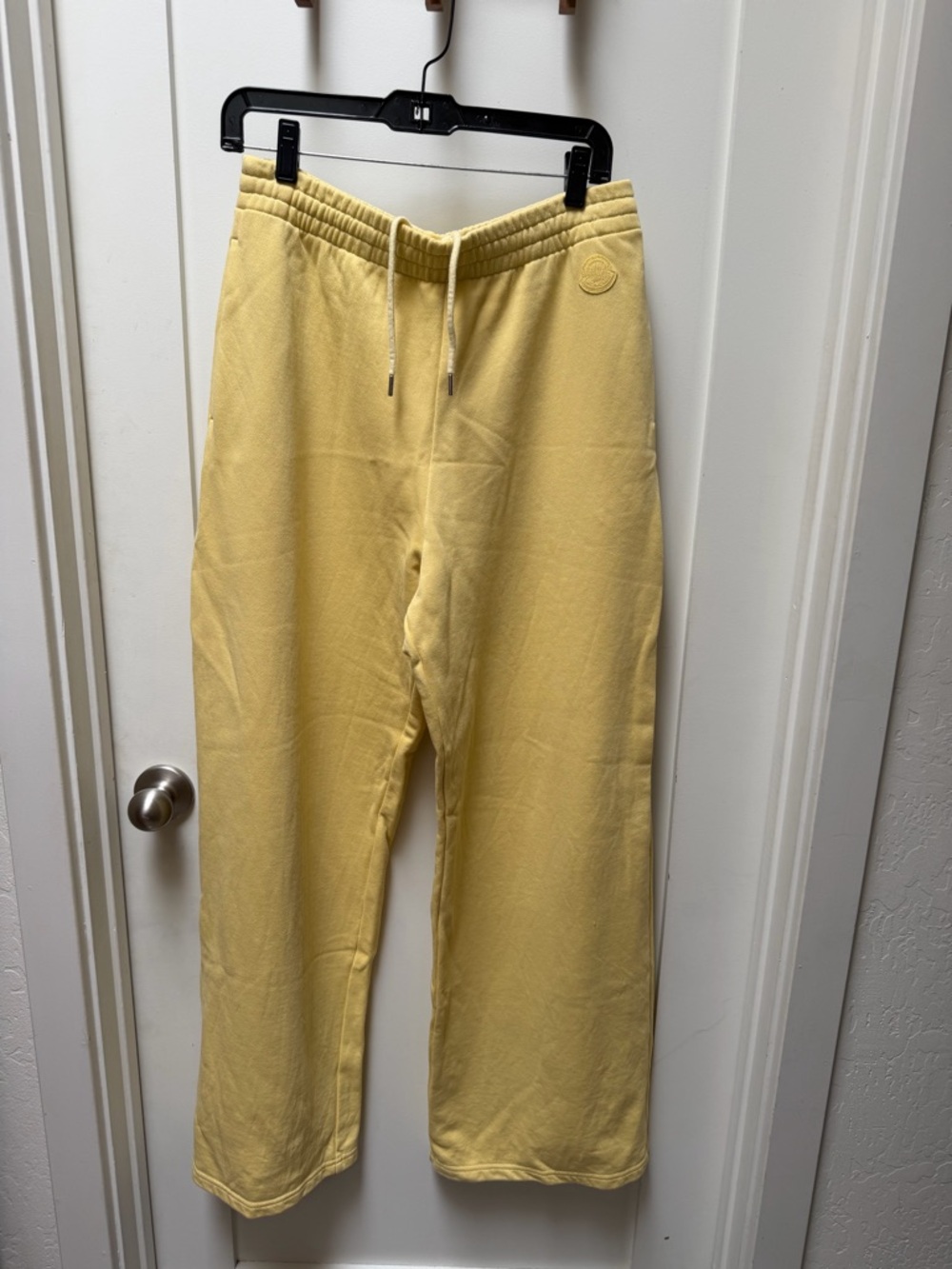 Moncler Men's Pale Yellow Drawstring Sweatpants
